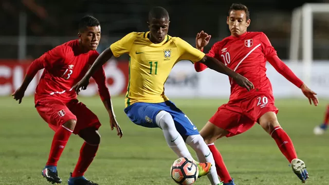 Perú fue goleado 3-0 por Brasil en su debut en el Sudamericano Sub 17