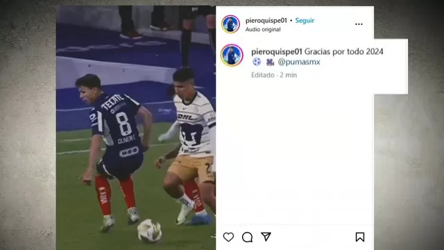 Piero Quispe agradeció por la temporada 2024 con Pumas y mira objetivos hacia el 2025. | Video: AD