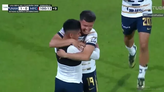 Piero Quispe anotó para los Pumas UNAM / Foto: TUDN