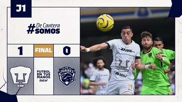 Pumas 1-0 Juárez. | Fuente: @PumasMX