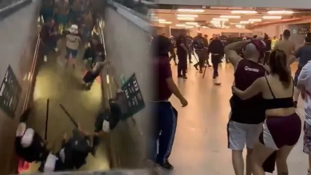 Policías brasileños agredieron a los hinchas de Lanús en el entretiempo del partido ante Fluminense / AD