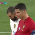 Portugal vs. Francia: La reacción de Cristiano Ronaldo tras el 1-1 de Karim Benzema