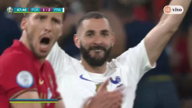 Portugal vs. Francia: El VAR validó gol de Benzema para el 1-2 en Budapest