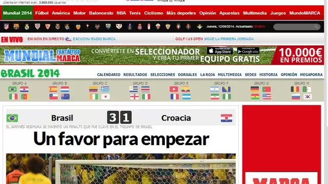 Prensa mundial coincide en que Brasil ganó con ayuda del árbitro-foto-1