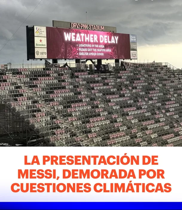 La presentación de Messi se dará cuando el clima mejore en Miami. | Foto: TyC Sports.