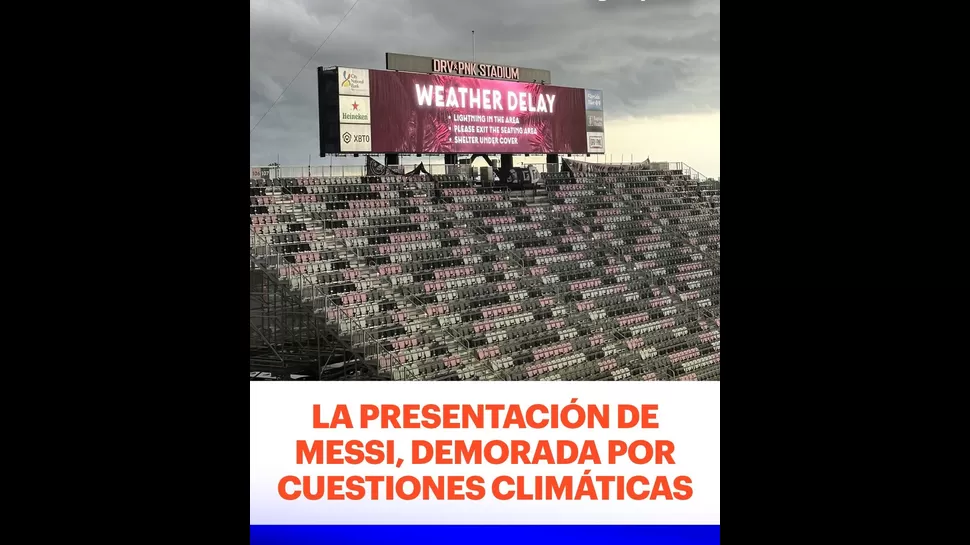 La presentación de Messi se dará cuando el clima mejore en Miami. | Foto: TyC Sports.