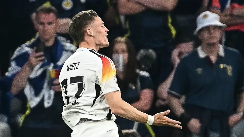 Florian Wirtz celebra el primer tanto alemán en la Eurocopa 2024 / Foto: AFP / Video: ESPN