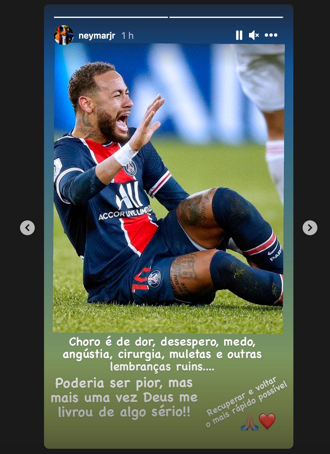 Neymar se pronunció en Instagram.