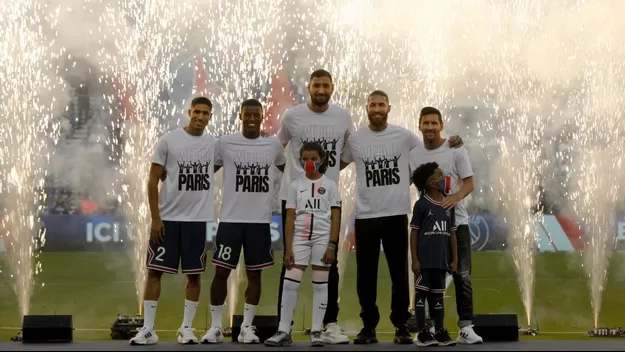 PSG presentó a Lionel Messi, Sergio Ramos, Hakimi, Wijnaldum y Donnarumma