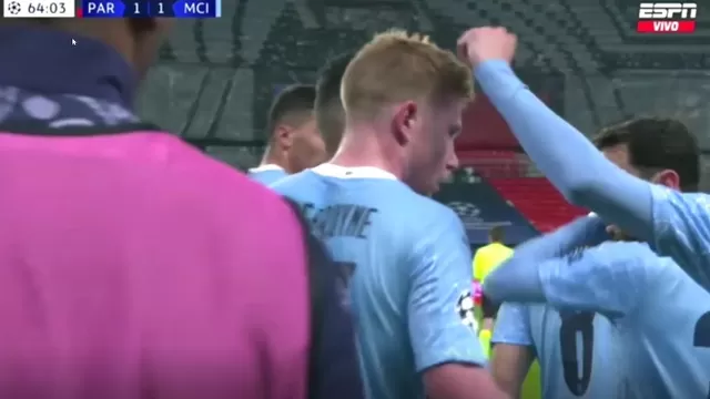 PSG vs. Manchester City: De Bruyne anotó el 1-1 en el Parque de los Príncipes