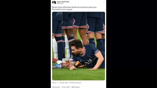 Messi protagonizó memes tras acostarse en la barrera.