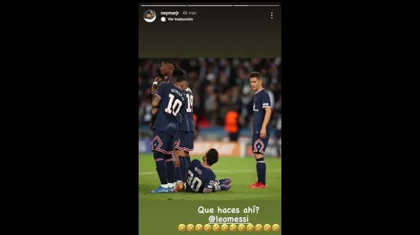 Messi protagonizó memes tras acostarse en la barrera.