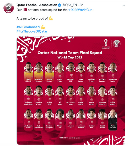 Twitter: Selección de Qatar