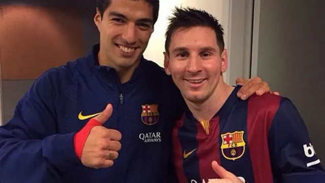 Su&amp;aacute;rez y Messi luego de un partido del Barcelona de Espa&amp;ntilde;a.-foto-1
