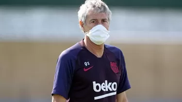 Quique Setién, entrenador del Barcelona. | Foto: AFP