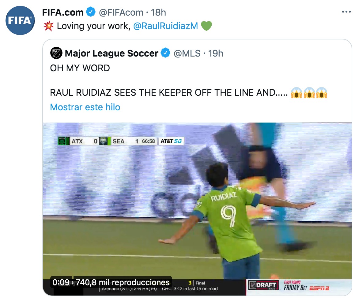 FIFA destacó el golazo de Ruidíaz.