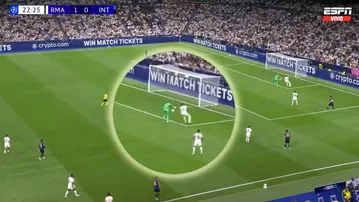 Inexplicable error del portero y gol de Valverde para el Real Madrid 2-0 Inter de Milán