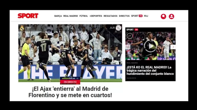 Ajax elimin&amp;oacute; al Real Madrid de la Champions League.-foto-1
