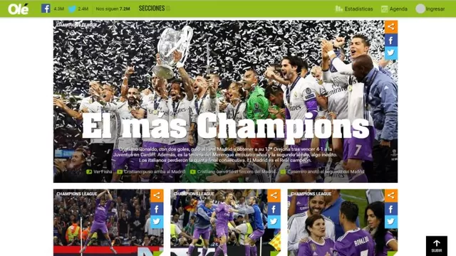 Real Madrid ganó la Champions League y acaparó las portadas del mundo-foto-1