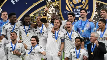 Real Madrid campeón de la Copa Intercontinental 2024 en Qatar tras vencer a Pachuca por goleada. | Foto: AFP