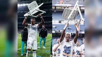 Real Madrid campeón de LaLiga y David Alaba celebró con la silla