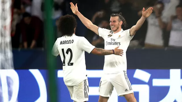 Bale y Marcelo celebrando uno de los goles del Real Madrid. | Foto: EFE