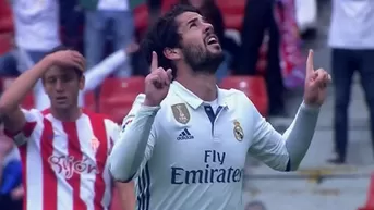 Real Madrid: golazo de Isco puso el 1-1 con Sporting Gijón