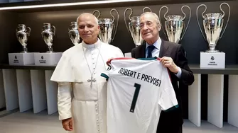 Así fue el encuentro entre el Papa León XIV y el presidente del Real Madrid, Florentino Pérez. (Foto y video: Real Madrid)
