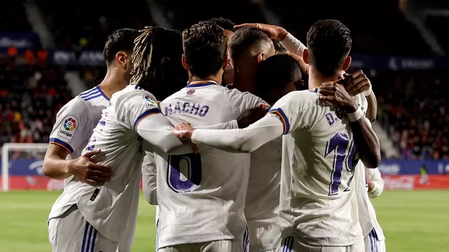 Real Madrid venció 3-1 al Osasuna y acaricia el título de LaLiga española