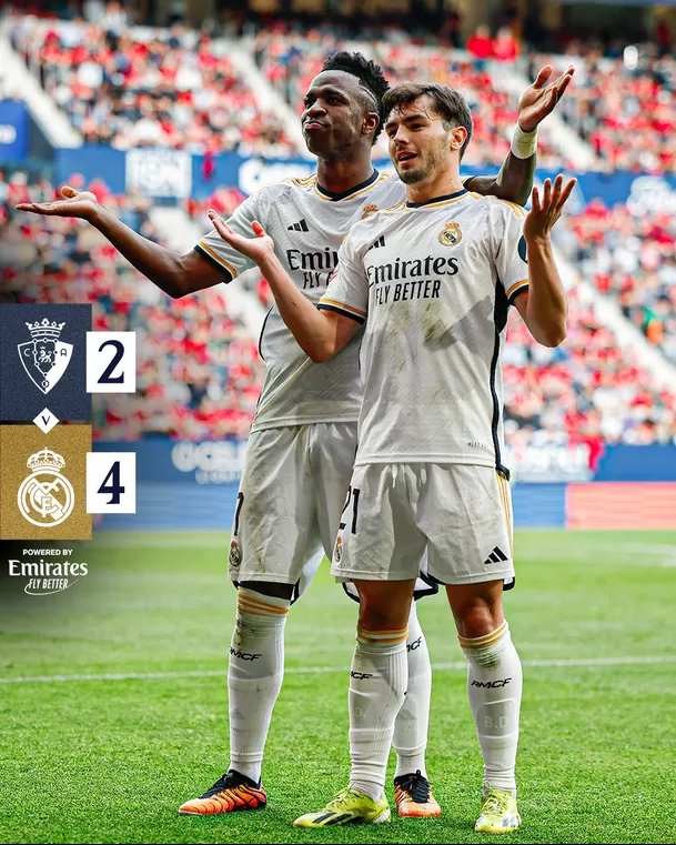 Osasuna 2-4 Real Madrid. | Fuente: @realmadrid