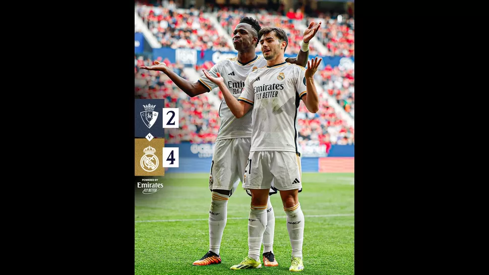 Osasuna 2-4 Real Madrid. | Fuente: @realmadrid