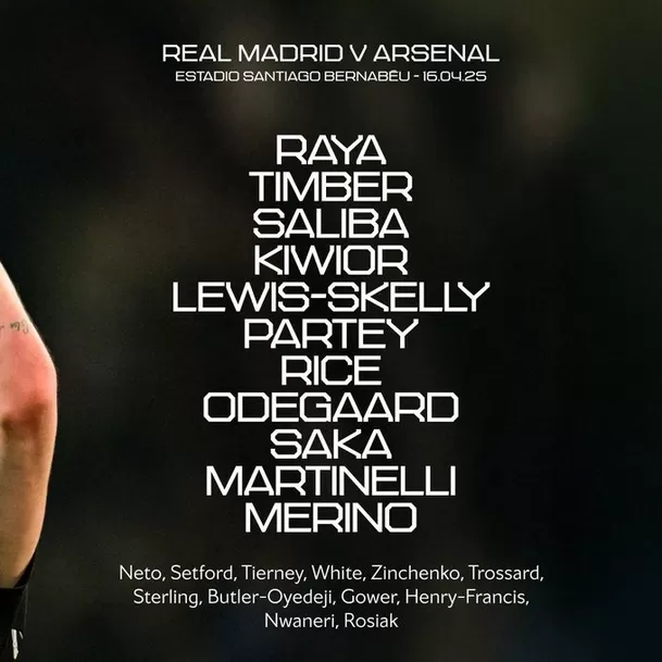 Alineación de Arsenal / Foto: Arsenal Alineación de Arsenal / Foto: Arsenal