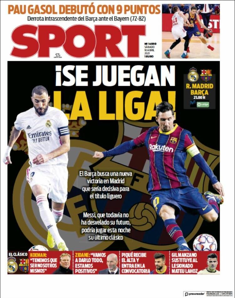 Real Madrid Vs Barcelona Las Portadas De Los Diarios Calientan El Clasico De Espana Espana America Deportes Real Madrid Vs Barcelona Las Portadas De Los Diarios Calientan El Clasico De Espana Espana America Deportes