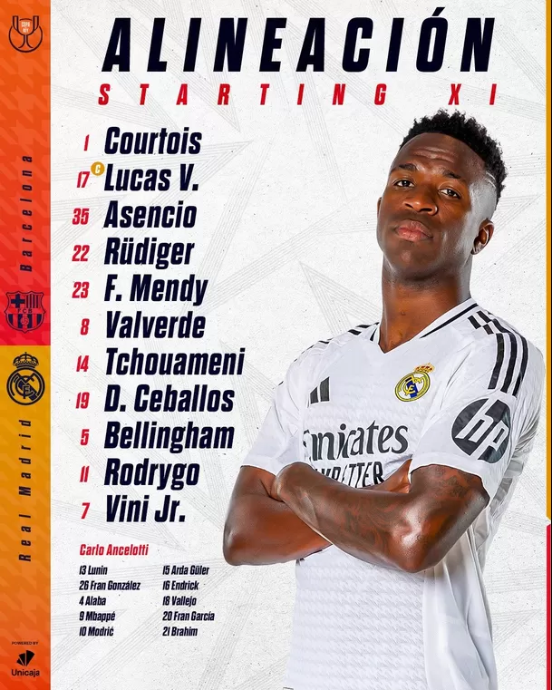 Alineación de Real Madrid / Foto: Real Madrid