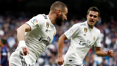 Benzema marc&amp;oacute; dos goles en el triunfo blanco. | Foto: Real Madrid.