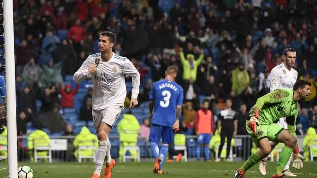 Real Madrid vs. Getafe : Cristiano Ronaldo puso el 2-0 para sus colores