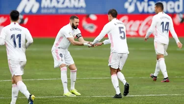 Raphael Varane anotó los dos goles de la victoria del cuadro blanco.  | Foto: Real Madrid.