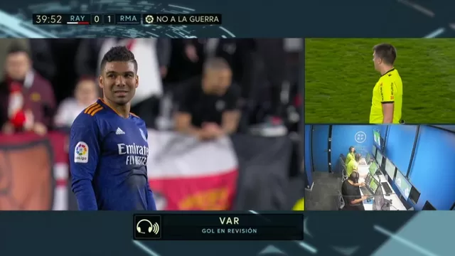 Real Madrid vs. Rayo Vallecano: VAR anuló gol de Casemiro por fuera de juego
