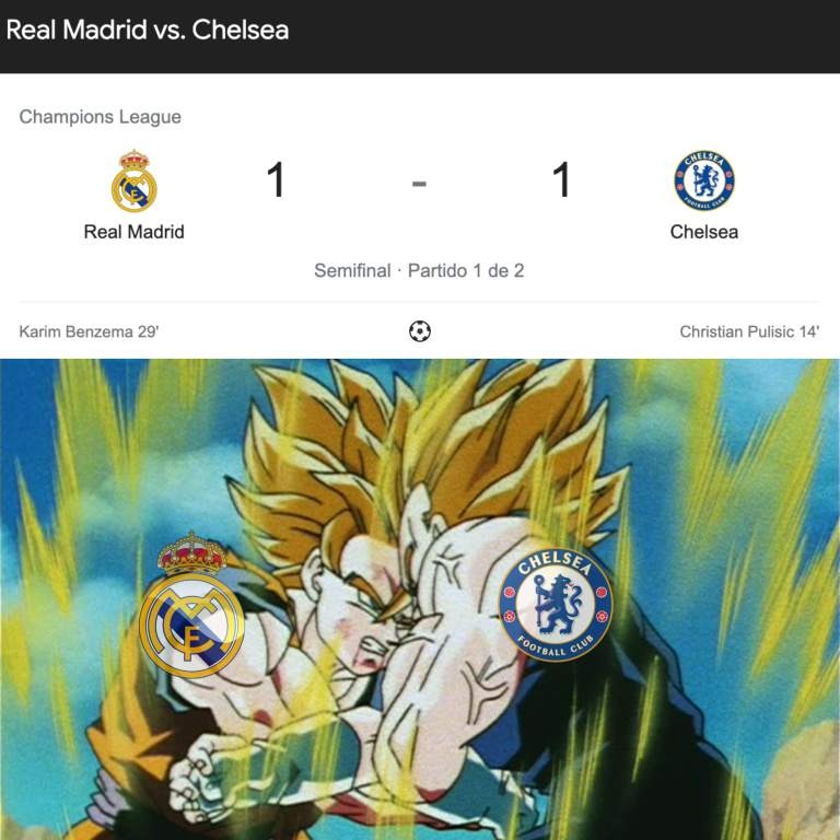 Los memes que dejó el empate 1-1 entre Real Madrid y Chelsea por Champions.