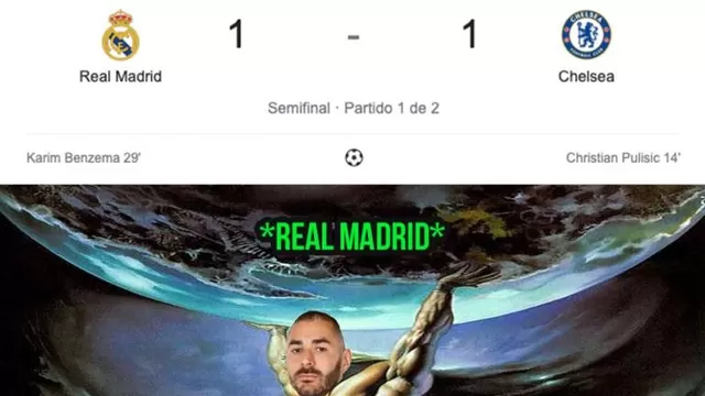 Real Madrid y Chelsea empataron 1-1 en Champions y generaron divertidos memes