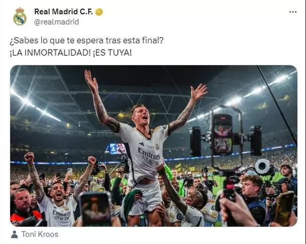 Real Madrid y el emotivo posteo a Toni Kroos / Foto: Twitter Real Madrid