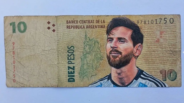 Billete de Lionel Messi / Foto: Instagram
