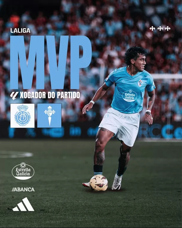 Renato Tapia, el MVP del Mallorca vs. Celta. | Fuente: @RCCelta