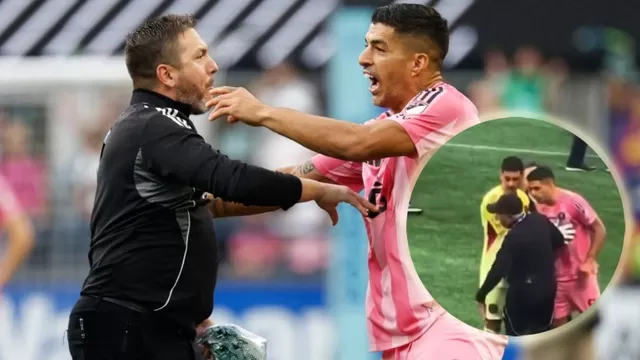 El reprochable acto de Luis Suárez a un asistente del Seattle Sounders en la final de Leagues Cup. | Difusión