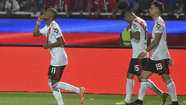 Nico De La Cruz marc&amp;oacute; el &amp;uacute;nico gol de River Plate en el partido. | Foto: AFP