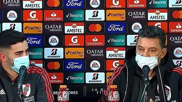 River Plate: Marcelo Gallardo y Santiago Simón bromean tras goleada a Alianza Lima