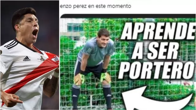 River Plate: Memes apuntan a la presencia de Enzo Pérez como arquero ante Santa Fe