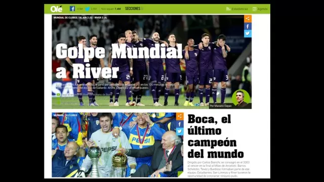Las portadas de la derrota de River Plate.-foto-1