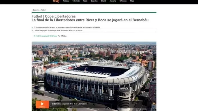 La final entre River y Boca se jugará el 9 de diciembre en el Bernabéu. | Foto: Facebook-foto-6
