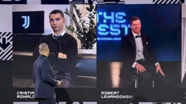 Robert Lewandowski ganó el premio The Best al mejor jugador y así reaccionó Cristiano Ronaldo